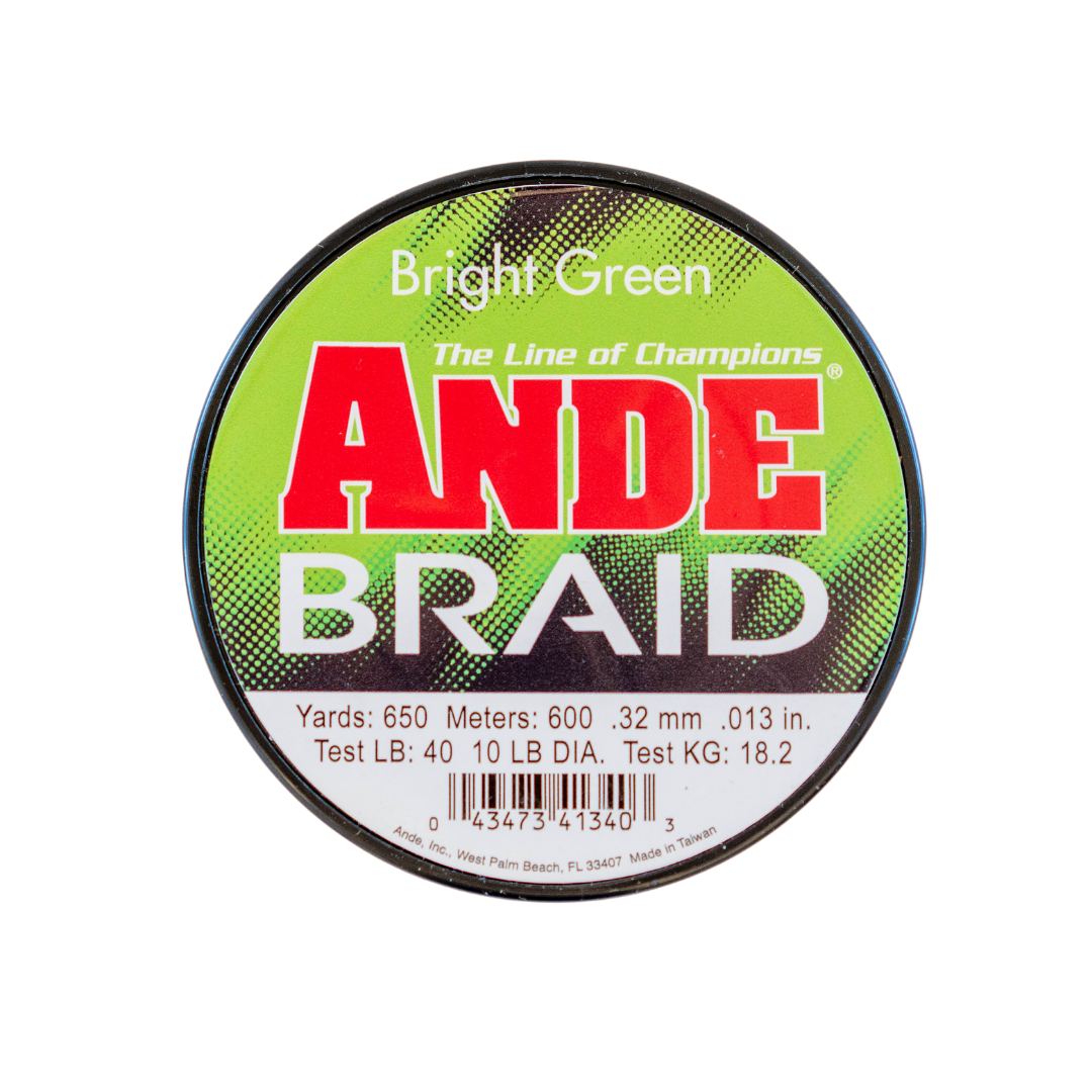 neon green braided fishing line Ande Braid, Size: 150M/165YDS, Green